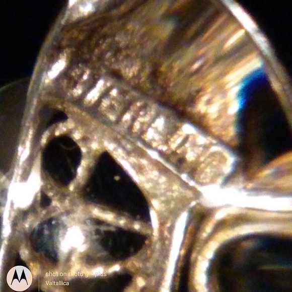 VINTAGE Sterling Silver Filigree Heart White Stone - Picture 6 of 8